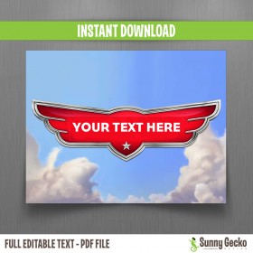 Planes Birthday Wings Sign 